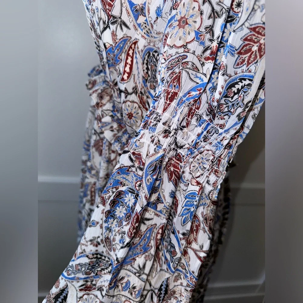 Zara Long Sleeve Paisley Floral Boho Dress - Picture 4 of 7